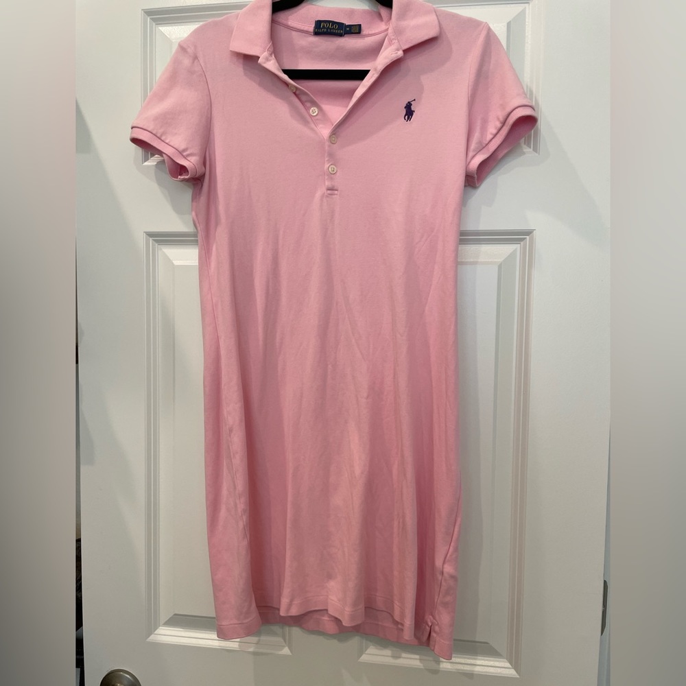 Polo Ralph Lauren 100% cotton shirtdress, light pink. Gently worn. Size …